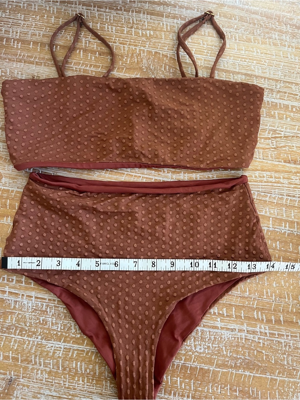 l*space On the Dot Texture Rebel Bikini Set in Tobacco - Picture 5 of 8